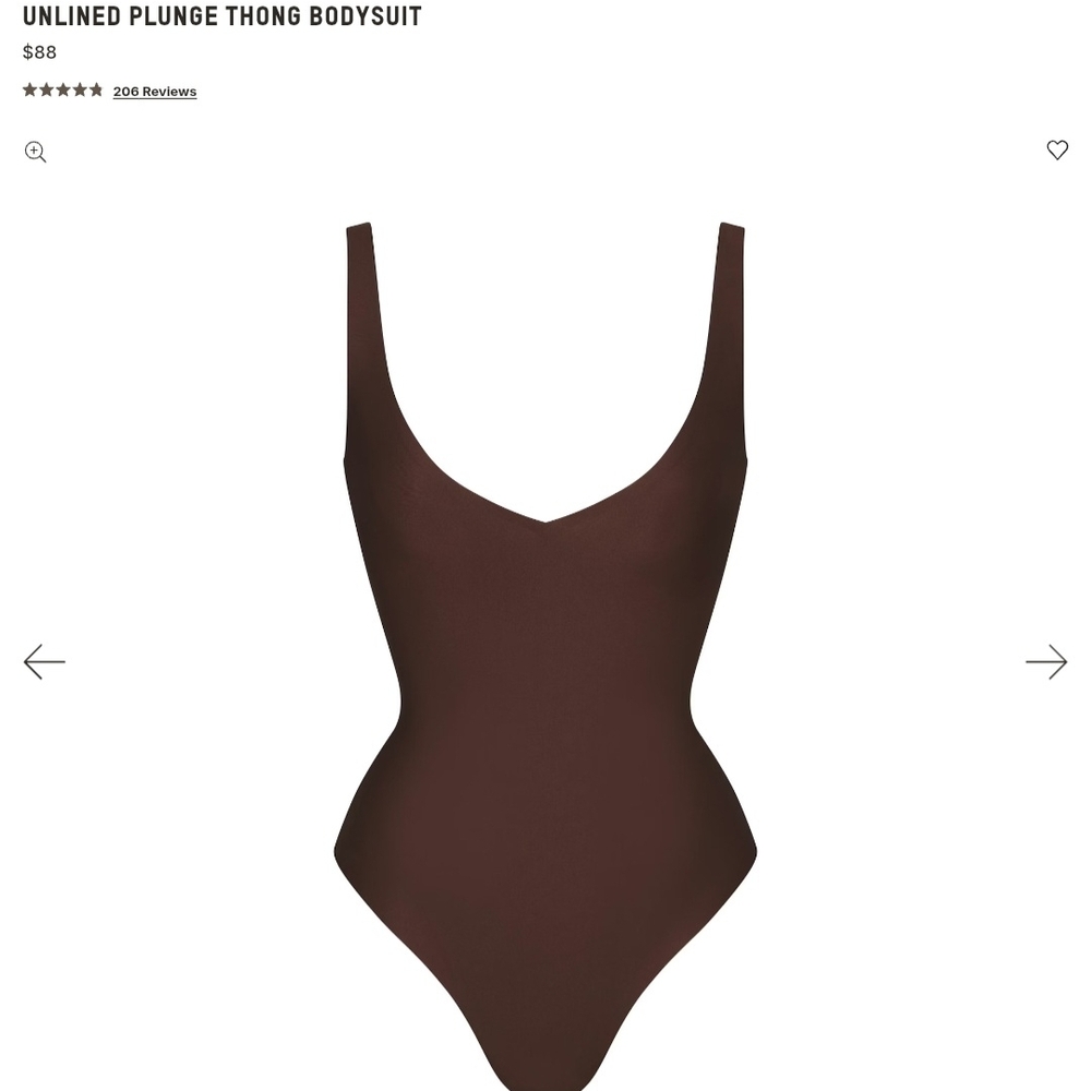 UNLINED PLUNGE THONG BODYSUIT Skims New Small